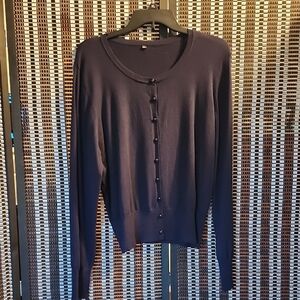 Navy Blue Button-Up Cardigan